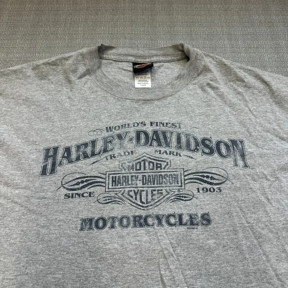 Harley Davidson Shirt Mens XL‎ Grey Classic Bar Shield Logo Pullover Motorcycle